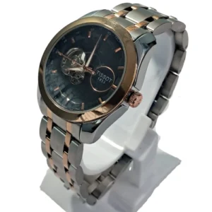 silver and rose gold toned luxury watches for men