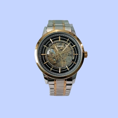 Fossil automatic Two tone Stainless Steel skeleton watch
